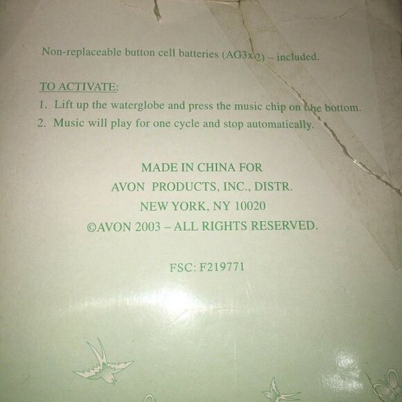 Avon 2003 Spring Easter Bunny Water Globe w/ Original Packaging - Picture 11 of 11